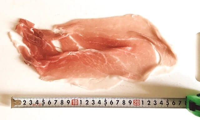 『鹿児島黒豚しゃぶしゃぶ 肩ロース400g+モモ400g』のサイズを測定